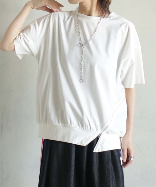 BITTOKO（ビットコ）の「冷感ファスナーデザインT（Tシャツ/カットソー・レディース・ブラック/ホワイト/ブルー・FREE）」の12枚目の写真