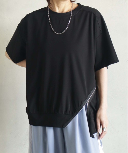 BITTOKO（ビットコ）の「冷感ファスナーデザインT（Tシャツ/カットソー・レディース・ブラック/ホワイト/ブルー・FREE）」の21枚目の写真