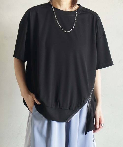 BITTOKO（ビットコ）の「冷感ファスナーデザインT（Tシャツ/カットソー・レディース・ブラック/ホワイト/ブルー・FREE）」の19枚目の写真