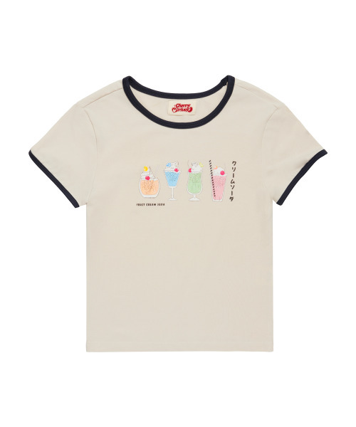 CHERRY DRIVER(チェリードライバー)の「ソーダガール クロップTシャツ - フルーツクリームソーダエディション(Tシャツ/カットソー・レディース・その他・FREE)」の1枚目の写真