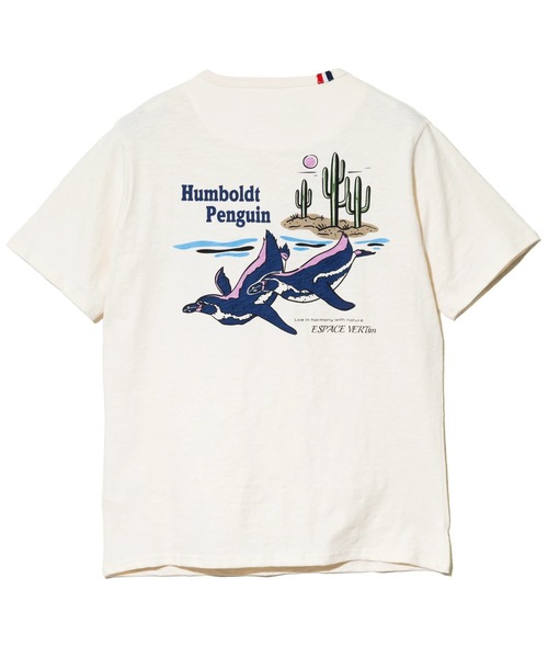 go slow caravan(ゴースローキャラバン)の「ESPACE VERT/エスパスヴェール ペンギンアート S/S TEE(Tシャツ/カットソー・メンズ・サックスブルー/ナチュラル・MEDIUM/LARGE/X-LARGE)」の1枚目の写真