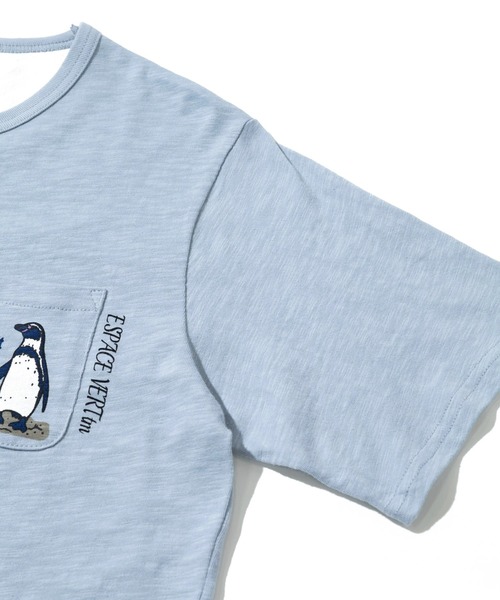go slow caravan(ゴースローキャラバン)の「ESPACE VERT/エスパスヴェール ペンギンアート S/S TEE(Tシャツ/カットソー・メンズ・サックスブルー/ナチュラル・MEDIUM/LARGE/X-LARGE)」の4枚目の写真