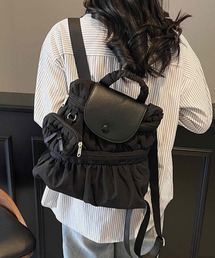 TONE SELECT GOODS（トーンセレクトグッズ）の「Liaa/ミニポーチ付き くしゅくしゅ リュック A18791（バックパック/リュック）」