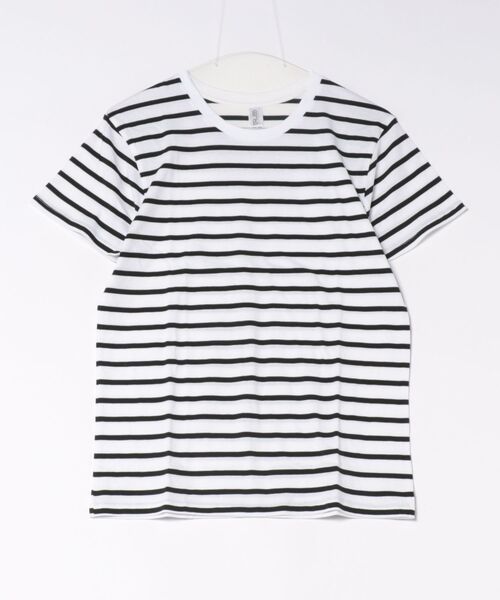 TONE SELECT WEAR（トーンセレクトウェア）の「TRUSS(トラス)　　ナローボーダー Tシャツ （SNB-141）【RESC】（Tシャツ/カットソー・メンズ・ホワイト×グレー/ホワイト×ブラック/ホワイト×ネイビー・SMALL/X-LARGE/LARGE/MEDIUM）」の2枚目の写真