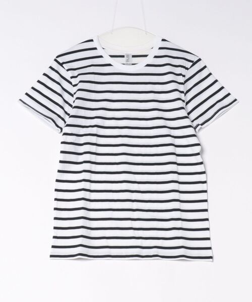 TONE SELECT WEAR（トーンセレクトウェア）の「TRUSS(トラス)　　ナローボーダー Tシャツ （SNB-141）【RESC】（Tシャツ/カットソー・メンズ・ホワイト×グレー/ホワイト×ブラック/ホワイト×ネイビー・SMALL/X-LARGE/LARGE/MEDIUM）」の3枚目の写真