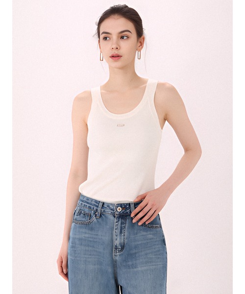 ACUD（アクド）の「Sleeveless Ribbed Knit _Ivory（Tシャツ/カットソー・レディース・アイボリー・FREE）」の2枚目の写真