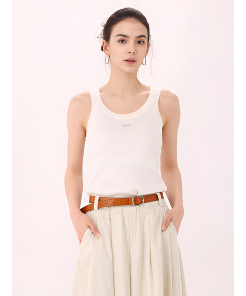 ACUD（アクド）の「Sleeveless Ribbed Knit _Ivory（Tシャツ/カットソー・レディース・アイボリー・FREE）」の4枚目の写真