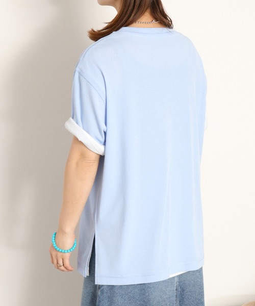 cepo(セポ)の「梨地織り シアーショートスリーブTee(Tシャツ/カットソー・レディース・ブラック/サックスブルー/ピンク/オフホワイト・M)」の15枚目の写真