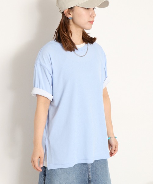 cepo(セポ)の「梨地織り シアーショートスリーブTee(Tシャツ/カットソー・レディース・ブラック/サックスブルー/ピンク/オフホワイト・M)」の17枚目の写真