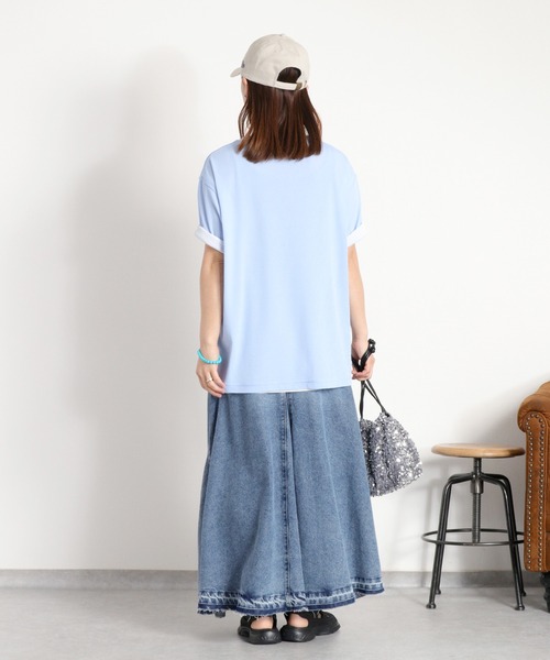 cepo(セポ)の「梨地織り シアーショートスリーブTee(Tシャツ/カットソー・レディース・ブラック/サックスブルー/ピンク/オフホワイト・M)」の10枚目の写真