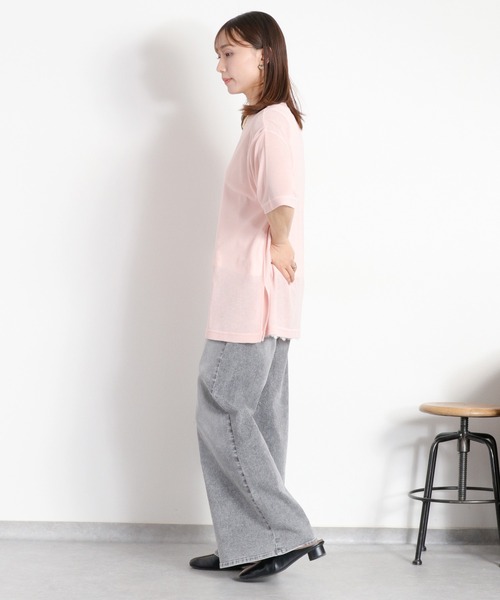 cepo(セポ)の「梨地織り シアーショートスリーブTee(Tシャツ/カットソー・レディース・ブラック/サックスブルー/ピンク/オフホワイト・M)」の20枚目の写真