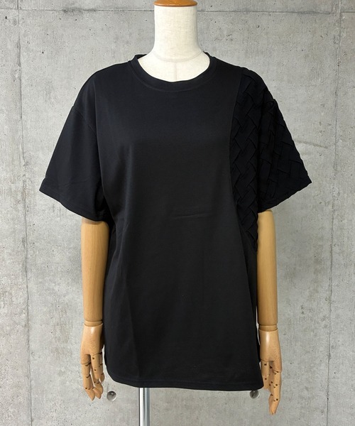 GLAMOROUS JANE(グラマラスジェーン)の「クロス編み異素材Tシャツ(Tシャツ/カットソー・メンズ・ブラック/ホワイト・M/L/LL)」の22枚目の写真