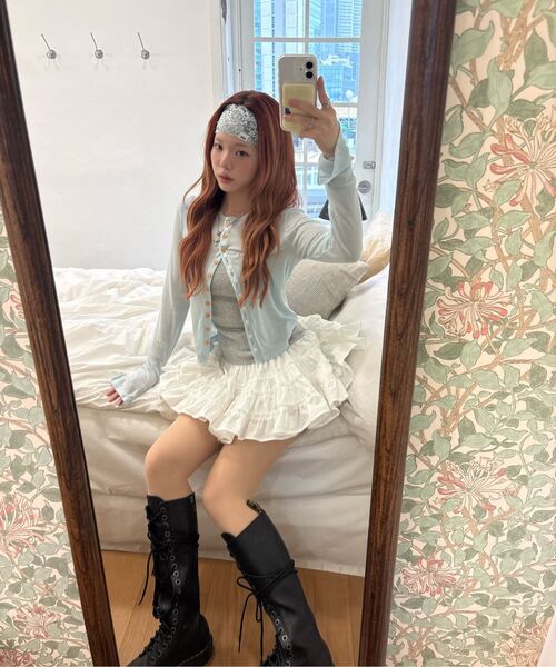 CRANK(クランク)の「フリルティアードドレス_メランジグレー(ワンピース・レディース・その他・FREE/ONE SIZE)」の8枚目の写真