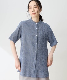 高島ちぢみチュニックブラウス