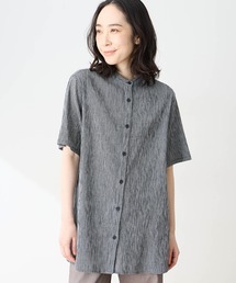高島ちぢみチュニックブラウス