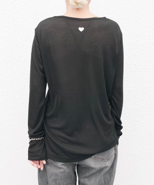 ARCHIVER(アーカイバ)の「【susabi/スサビ】ハートリブ Tシャツ(Tシャツ/カットソー・レディース・ホワイト/グレー/ベージュ/ブラック・FREE)」の6枚目の写真