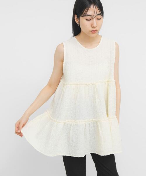 KBF(ケイビーエフ)の「『STAFF DESIGN PROJECT』2WAYティアードチュニック(チュニック・レディース・オフホワイト/ブラック/ライトブルー・ONE)」の8枚目の写真