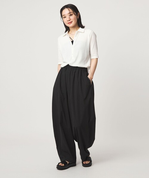 green label relaxing(グリーンレーベルリラクシング)の「【WEB限定】<at ease>シアーテレコ エリツキ カットソー(Tシャツ/カットソー・レディース・ダークブラウン/ブラック/ホワイト・FREE)」の17枚目の写真