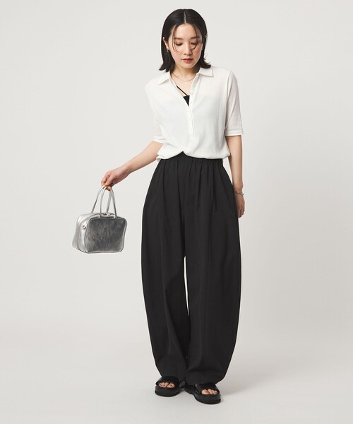 green label relaxing(グリーンレーベルリラクシング)の「【WEB限定】<at ease>シアーテレコ エリツキ カットソー(Tシャツ/カットソー・レディース・ダークブラウン/ブラック/ホワイト・FREE)」の18枚目の写真