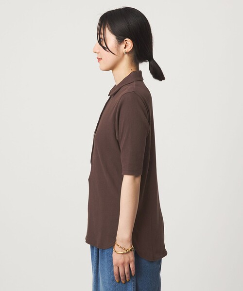 green label relaxing(グリーンレーベルリラクシング)の「【WEB限定】<at ease>シアーテレコ エリツキ カットソー(Tシャツ/カットソー・レディース・ダークブラウン/ブラック/ホワイト・FREE)」の20枚目の写真