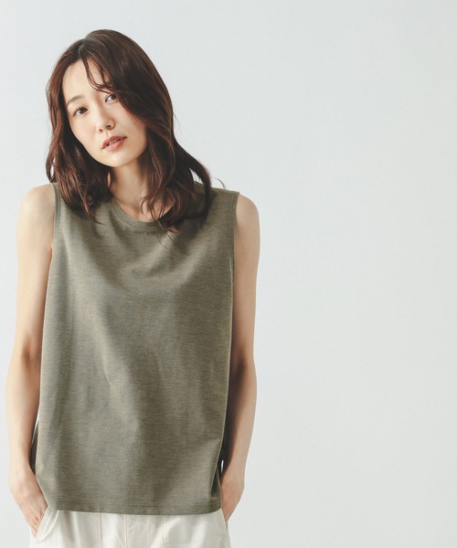 GLOBAL WORK（グローバルワーク）の「Fffit エフィット/冷感ツイルプルオーバーノースリーブ/668257（Tシャツ/カットソー・レディース・ブラック/モカ/チャコールグレー/ホワイト系その他2・LARGE/MEDIUM/X-LARGE/SMALL）」の4枚目の写真