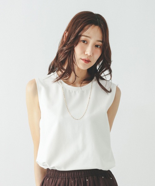 GLOBAL WORK（グローバルワーク）の「Fffit エフィット/冷感ツイルプルオーバーノースリーブ/668257（Tシャツ/カットソー・レディース・ブラック/モカ/チャコールグレー/ホワイト系その他2・LARGE/MEDIUM/X-LARGE/SMALL）」の14枚目の写真