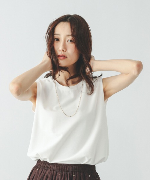 GLOBAL WORK（グローバルワーク）の「Fffit エフィット/冷感ツイルプルオーバーノースリーブ/668257（Tシャツ/カットソー・レディース・ブラック/モカ/チャコールグレー/ホワイト系その他2・LARGE/MEDIUM/X-LARGE/SMALL）」の15枚目の写真
