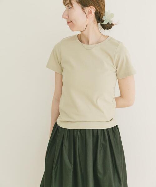 ITEMS URBANRESEARCH（アイテムズ アーバンリサーチ）の「コンパクトTシャツ（Tシャツ/カットソー・レディース・ライトピンク/チャコールグレー/ベージュ/ホワイト・FREE）」の15枚目の写真