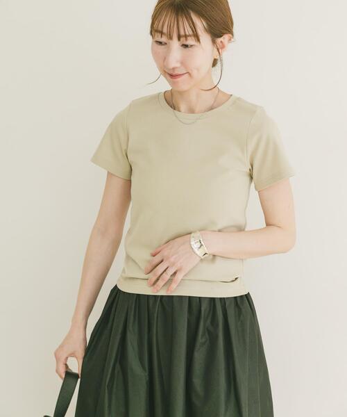 ITEMS URBANRESEARCH（アイテムズ アーバンリサーチ）の「コンパクトTシャツ（Tシャツ/カットソー・レディース・ライトピンク/チャコールグレー/ベージュ/ホワイト・FREE）」の16枚目の写真