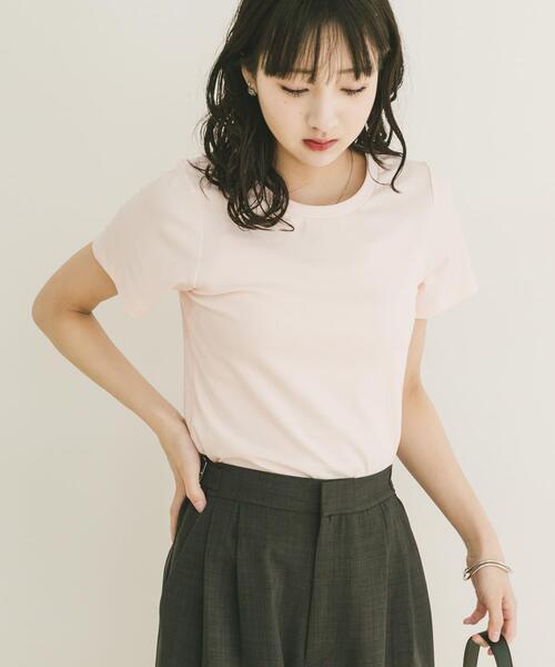 ITEMS URBANRESEARCH（アイテムズ アーバンリサーチ）の「コンパクトTシャツ（Tシャツ/カットソー・レディース・ライトピンク/チャコールグレー/ベージュ/ホワイト・FREE）」の19枚目の写真