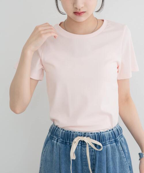 ITEMS URBANRESEARCH（アイテムズ アーバンリサーチ）の「コンパクトTシャツ（Tシャツ/カットソー・レディース・ライトピンク/チャコールグレー/ベージュ/ホワイト・FREE）」の9枚目の写真