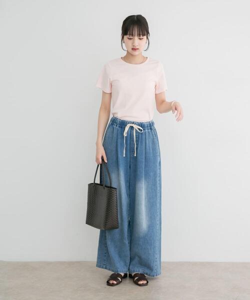 ITEMS URBANRESEARCH（アイテムズ アーバンリサーチ）の「コンパクトTシャツ（Tシャツ/カットソー・レディース・ライトピンク/チャコールグレー/ベージュ/ホワイト・FREE）」の12枚目の写真