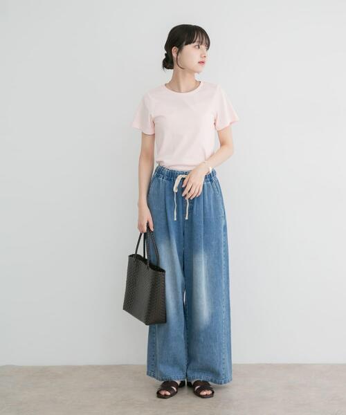 ITEMS URBANRESEARCH（アイテムズ アーバンリサーチ）の「コンパクトTシャツ（Tシャツ/カットソー・レディース・ライトピンク/チャコールグレー/ベージュ/ホワイト・FREE）」の13枚目の写真