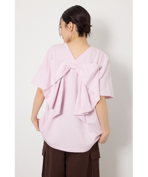 RODEO CROWNS WIDE BOWL（ロデオクラウンズワイドボウル）の「ビッグリボン2WAY Tシャツ（Tシャツ/カットソー・レディース・ブラウン/ブラック/ライトピンク/オフホワイト・SMALL/MEDIUM）」の4枚目の写真