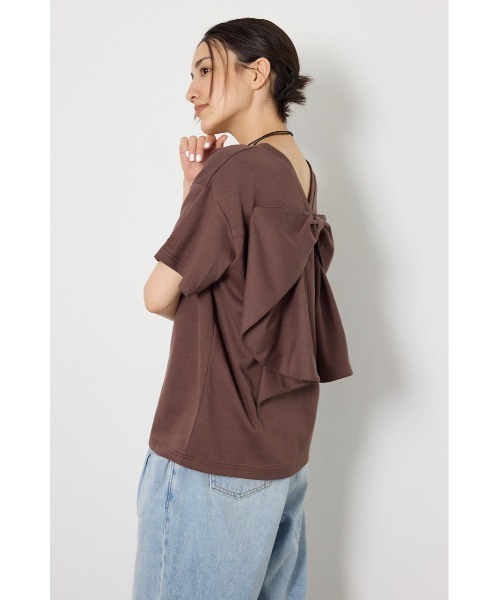 RODEO CROWNS WIDE BOWL（ロデオクラウンズワイドボウル）の「ビッグリボン2WAY Tシャツ（Tシャツ/カットソー・レディース・ブラウン/ブラック/ライトピンク/オフホワイト・SMALL/MEDIUM）」の22枚目の写真