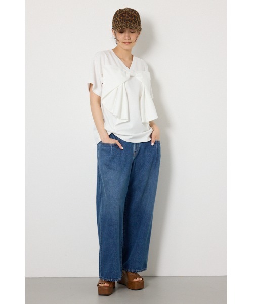 RODEO CROWNS WIDE BOWL（ロデオクラウンズワイドボウル）の「ビッグリボン2WAY Tシャツ（Tシャツ/カットソー・レディース・ブラウン/ブラック/ライトピンク/オフホワイト・SMALL/MEDIUM）」の8枚目の写真