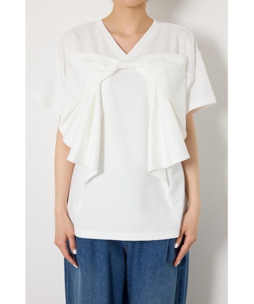 RODEO CROWNS WIDE BOWL（ロデオクラウンズワイドボウル）の「ビッグリボン2WAY Tシャツ（Tシャツ/カットソー・レディース・ブラウン/ブラック/ライトピンク/オフホワイト・SMALL/MEDIUM）」の10枚目の写真