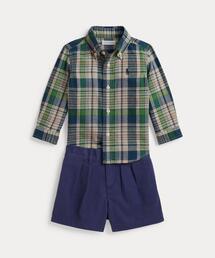 POLO RALPH LAUREN CHILDRENSWEAR（ポロ ラルフ ローレン チルドレンズウェア）の「チェック コットン マドラス シャツ & ツイル ショートパンツ（その他ベビーウェア）」