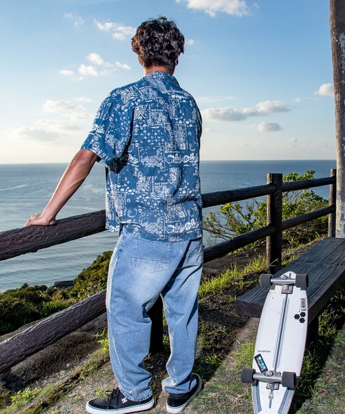 Quiksilver(クイックシルバー)の「QUIKSILVER メンズ/ユニセックス MERCURY PAISLEY OPEN SHIRT 半袖シャツ オープンカラー<MERCURY COLLECTION>【2026年夏モデル】(シャツ/ブラウス・メンズ・アイボリー/インディゴブルー・X-LARGE/LARGE/MEDIUM)」の1枚目の写真