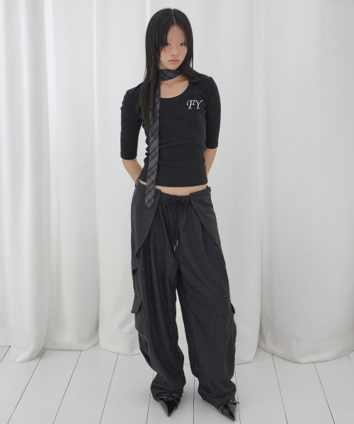 FANCY CLUB（ファンシークラブ）の「ウィングス カーゴスラックス (チャコール) F26QD156（スラックス・レディース・その他・ONE）」の5枚目の写真
