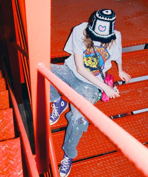 RNA(アールエヌエー)の「M2726 【PINKMOTEL】ベアープリントT(Tシャツ/カットソー・レディース・アッシュグレー/ピンク/ブルー・MEDIUM)」の16枚目の写真