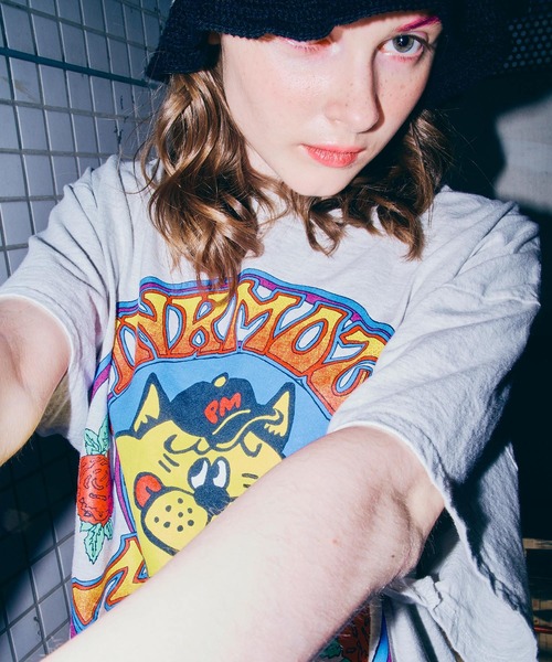 RNA(アールエヌエー)の「M2726 【PINKMOTEL】ベアープリントT(Tシャツ/カットソー・レディース・アッシュグレー/ピンク/ブルー・MEDIUM)」の19枚目の写真