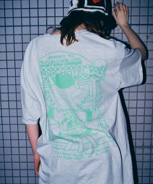 RNA(アールエヌエー)の「M2726 【PINKMOTEL】ベアープリントT(Tシャツ/カットソー・レディース・アッシュグレー/ピンク/ブルー・MEDIUM)」の18枚目の写真