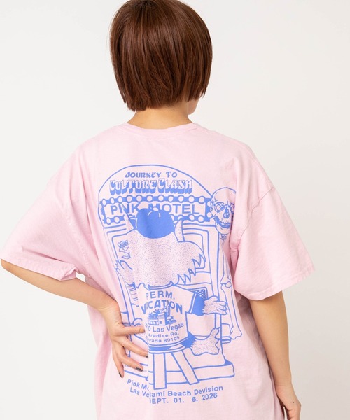 RNA(アールエヌエー)の「M2726 【PINKMOTEL】ベアープリントT(Tシャツ/カットソー・レディース・アッシュグレー/ピンク/ブルー・MEDIUM)」の6枚目の写真