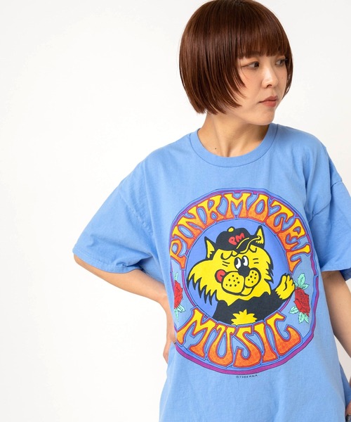 RNA(アールエヌエー)の「M2726 【PINKMOTEL】ベアープリントT(Tシャツ/カットソー・レディース・アッシュグレー/ピンク/ブルー・MEDIUM)」の5枚目の写真
