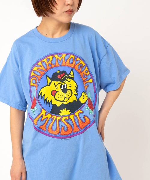 RNA(アールエヌエー)の「M2726 【PINKMOTEL】ベアープリントT(Tシャツ/カットソー・レディース・アッシュグレー/ピンク/ブルー・MEDIUM)」の4枚目の写真