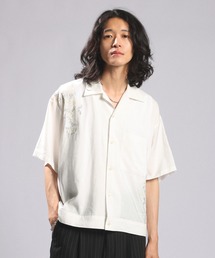 RAGEBLUE | Flower Stitch Open Collar Shirts/フラワー刺繍オープンカラーシャツ(シャツ/ブラウス)