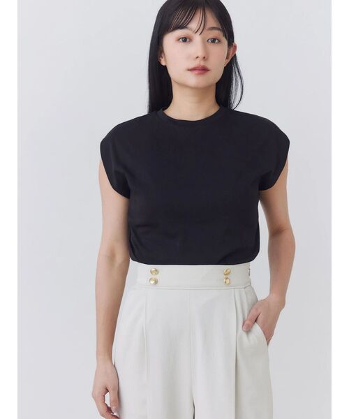 TONAL(トーナル)の「【Plax】ポリ乳酸スムースノースリカットソー(Tシャツ/カットソー・レディース・ライトブルー/ネイビー/オフホワイト・MEDIUM)」の19枚目の写真