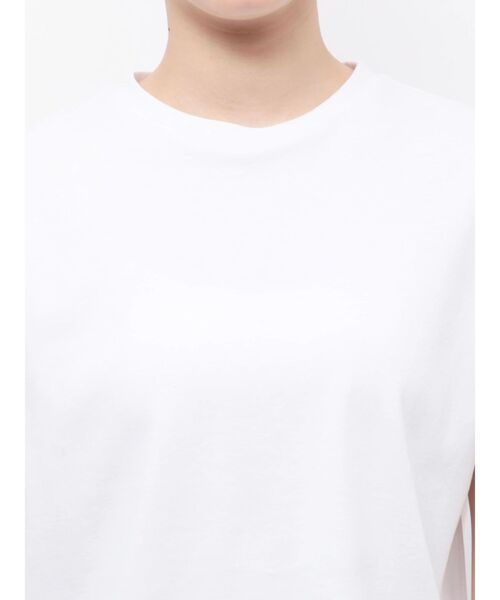 TONAL(トーナル)の「【Plax】ポリ乳酸スムースノースリカットソー(Tシャツ/カットソー・レディース・ライトブルー/ネイビー/オフホワイト・MEDIUM)」の5枚目の写真