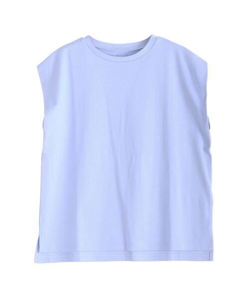 TONAL(トーナル)の「【Plax】ポリ乳酸スムースノースリカットソー(Tシャツ/カットソー・レディース・ライトブルー/ネイビー/オフホワイト・MEDIUM)」の13枚目の写真